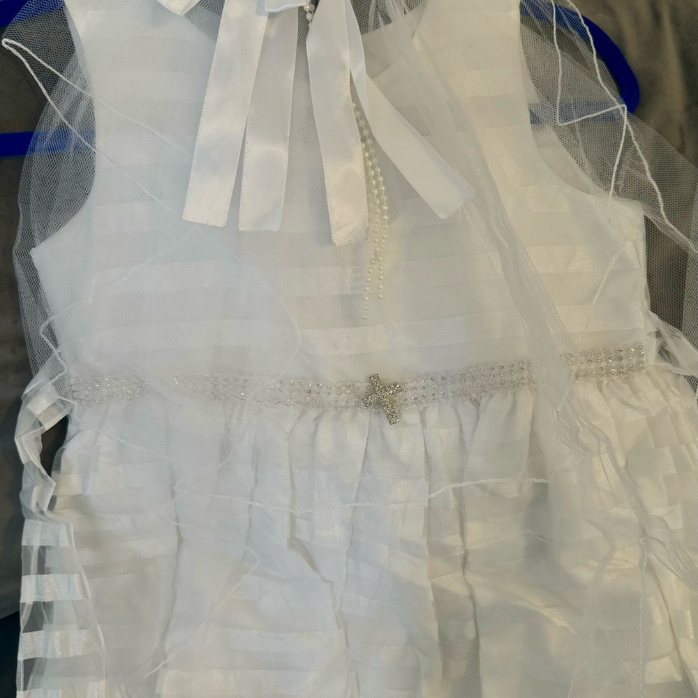 White size 10 Girls dress used for communion